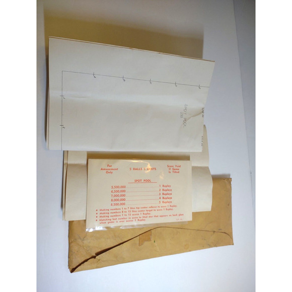 Spot Pool Pinball Machine Schematic Diagram Score Instruction Card Coil Chart - Picture 9 of 9